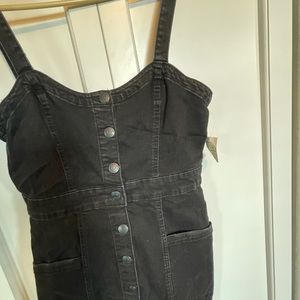Black mini jean dress